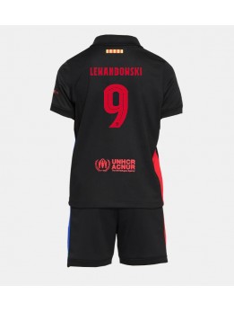 Barcelona Robert Lewandowski #9 Replika Borta Kläder Barn 2024-25 Kortärmad (+ byxor)